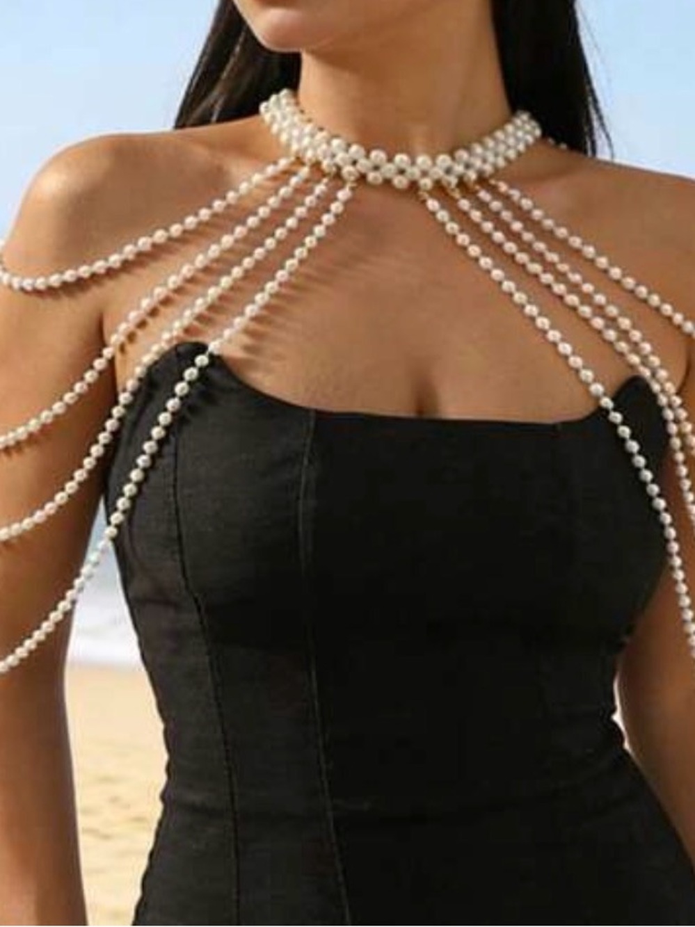 Pearl-Style Body Chain Necklace – Costume Jewelry ✨